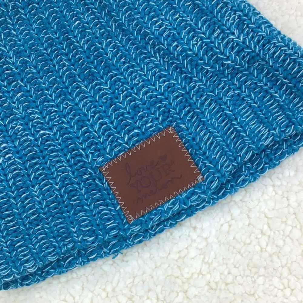 Love Your Melon Blue Thick Knit Beanie Hat